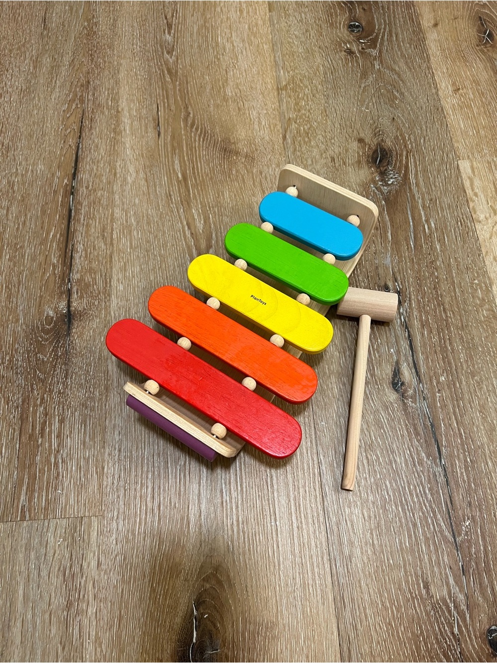 Plan toys Wooden Rainbow Xylophone Toy Music Toy Knocking Motor Toddler Toy